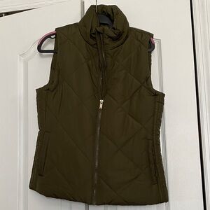 New York & Company Olive Quilted Vest